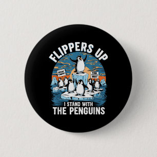 Funny Resist Penguins Protest Against Tariffs 2 Inch Round Button