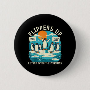 Funny Resist Penguins Protest Against Tariffs 2 Inch Round Button