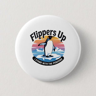 Funny Resist Penguins Protest Against Tariffs 2 Inch Round Button