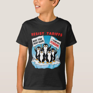Funny Resist Penguins Protest Against Tariffs 4 T-Shirt