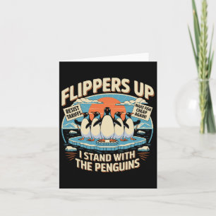 Funny Resist Penguins Protest Against Tariffs 5  Card