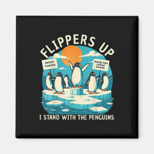 Funny Resist Penguins Protest Against Tariffs Magnet