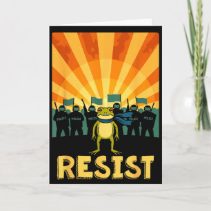 Funny Resist Portland Frog Protest Card