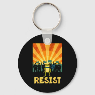 Funny Resist Rtland Frog Protest  Keychain