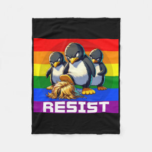 Funny Resist Tariffs Protest Groovy Men Women 4th Fleece Blanket