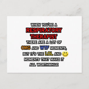 Funny Respiratory Therapist ... OMG WTF LOL Postcard