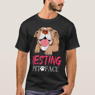 Funny Resting Pit Face Pitbull Gif Pit Bull Lover  T-Shirt