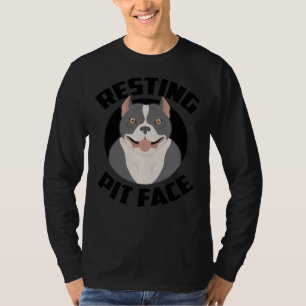 Funny Resting Pit Face Red Nose American Pitbull T T-Shirt