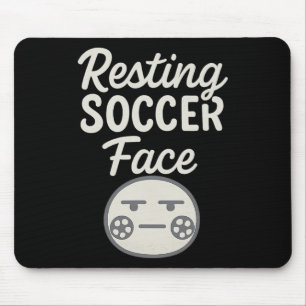 Funny Resting Soccer Face Soccer Fan Novelty Mouse Pad