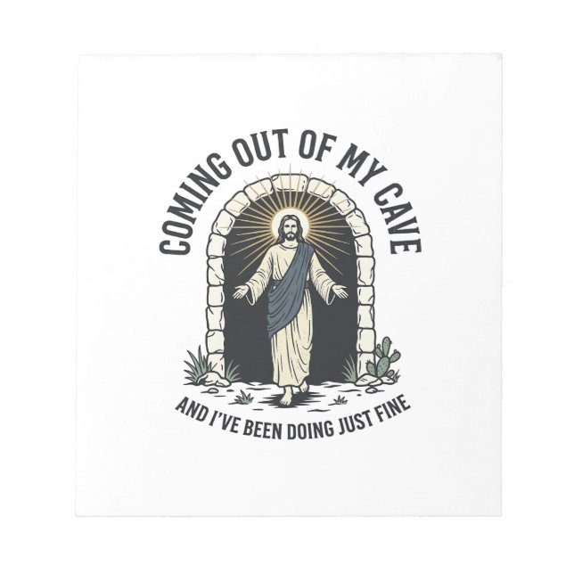 Funny Resurrection Cave Quote Vintage Engraving De Notepad (Front)
