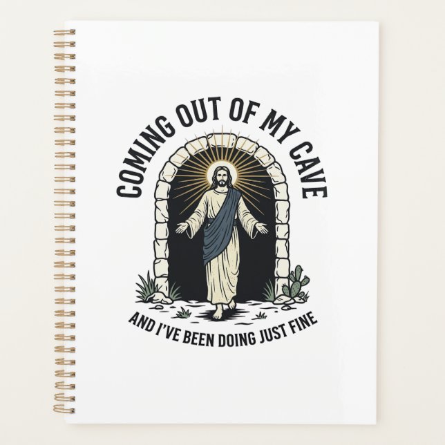 Funny Resurrection Cave Quote Vintage Engraving De Planner (Front)
