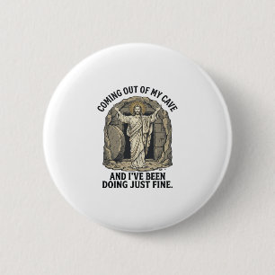 Funny Resurrection Cave Vintage Engraving Shirt De 2 Inch Round Button