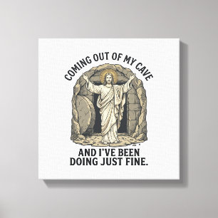 Funny Resurrection Cave Vintage Engraving Shirt De Canvas Print