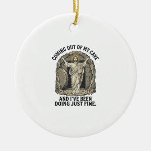 Funny Resurrection Cave Vintage Engraving Shirt De Ceramic Ornament