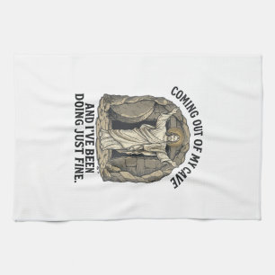Funny Resurrection Cave Vintage Engraving Shirt De Kitchen Towel