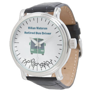 Funny Retired Bus Driver Name Jumble Numbers Watch