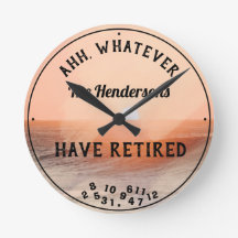Funny Retired Couple Any Name Retirement Sunset
