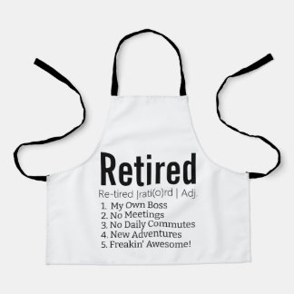 Funny Retired Definition Gift for Retirement Gag  Apron