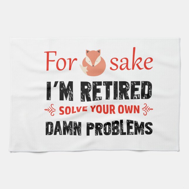 Funny Retired designs Kitchen Towel (Horizontal)