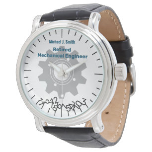 Funny Retired Engineer Jumble Numbers Personalize Watch