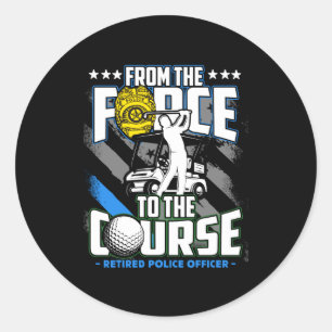 Funny Retired Lice Officer Golf Retirement Gift Classic Round Sticker