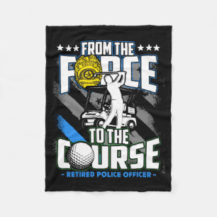 Funny Retired Lice Officer Golf Retirement Gift Fleece Blanket