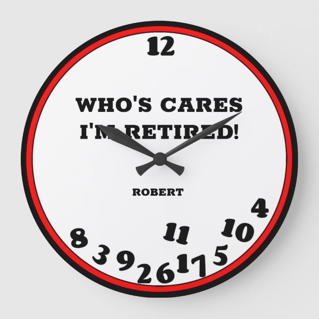 Funny Retired Novelty Large Clock (Front)