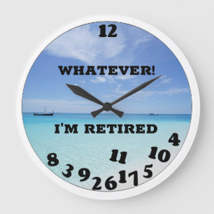 Funny Retired Novelty Large Clock