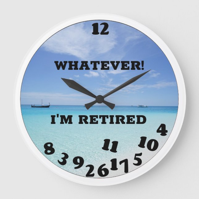 Funny Retired Novelty Large Clock (Front)
