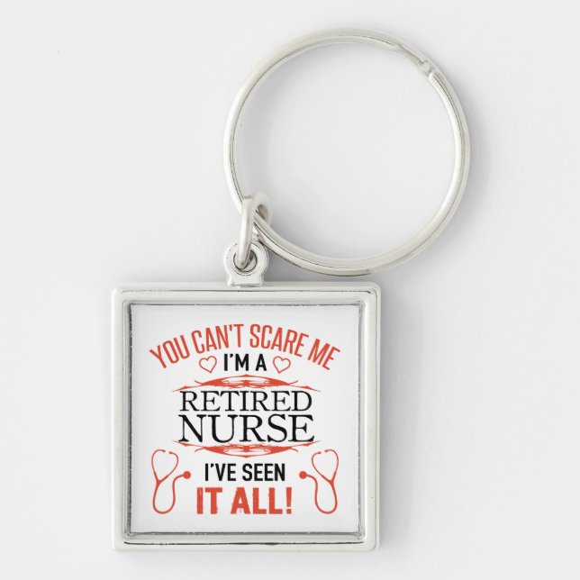 Funny Retired Nurse Keychain (Front)