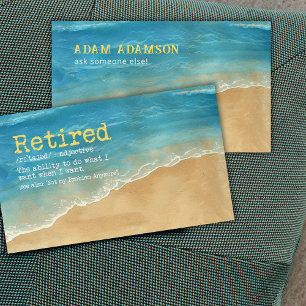 Funny Retired Retirement Senior Boss Beach  Business Card