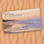 Funny Retired, Sunset Beach, Profession Gag Business Card<br><div class="desc">Are you retired or retiring soon? This sunset beach scene design is a great gag card to hand out to friends and family at parties or at work to let them know the big day has arrived. Works well for any profession. Great for Interior Designers, Consultants, Lawyers, Corporate Professionals, Realtors,...</div>
