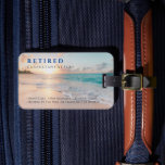Funny Retired, Sunset Beach, Profession Gag Luggage Tag<br><div class="desc">Are you retired or retiring soon? This Sunset Beach design with black and blue text is a great luggage tag to let them know the big day has arrived. Works well for any profession. Customize with any funny info you can dream up.</div>