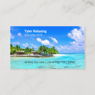 Funny Retired, Tropical Island, DIY Profession Gag Business Card