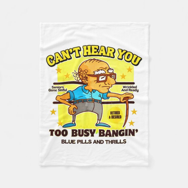 Funny Retirement Bold Inappropriate Funny Gag Gift Fleece Blanket (Front)