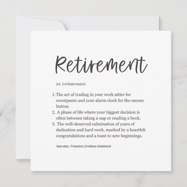 Funny Retirement  Card (Front)