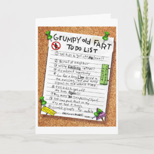 Funny Retirement Card - Grumpy Old Fart To Do List