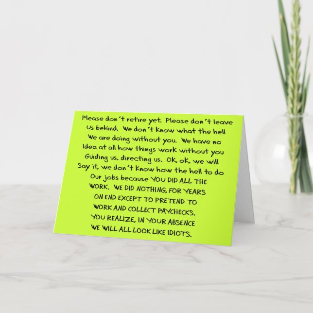 Funny Retirement Cards (Front)