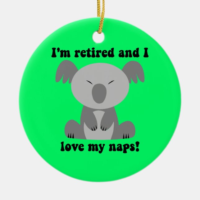 Funny retirement ceramic ornament (Front)