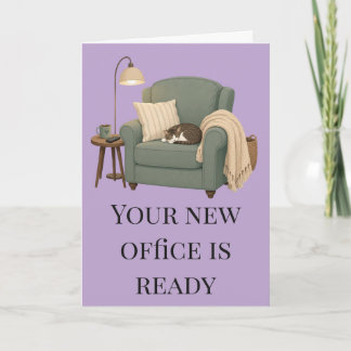 Funny Retirement Cozy Chair Cat Humour Card