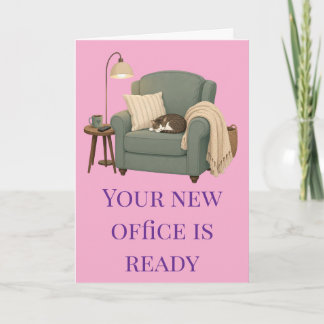 Funny Retirement Cozy Chair Cat Humour Card