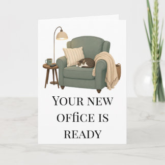 Funny Retirement Cozy Chair Cat Humour Card