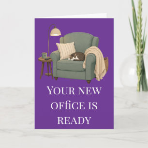 Funny Retirement Cozy Chair Cat Humour Card