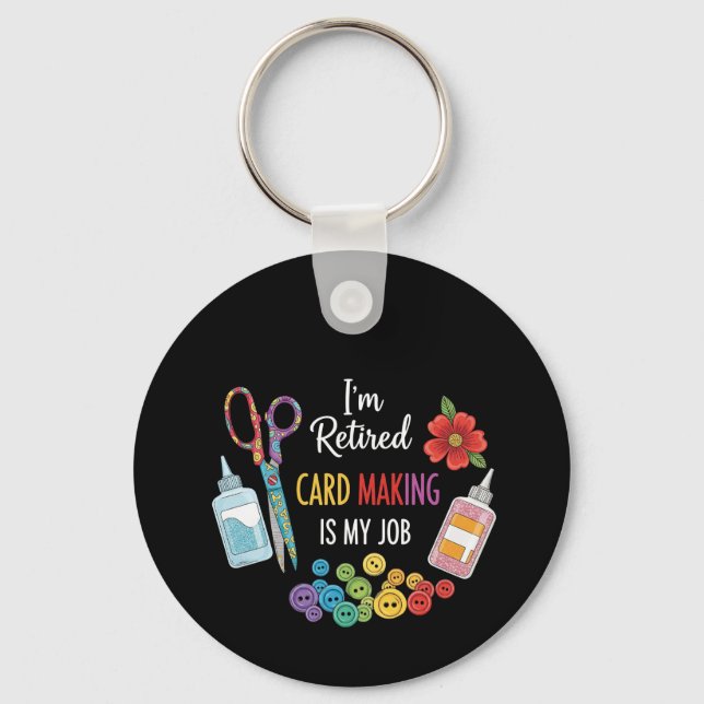 Funny Retirement Crafter Gift Keychain (Front)