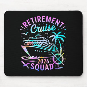 Funny Retirement Cruise 2026 Squad Tie Dye Retired Mouse Pad