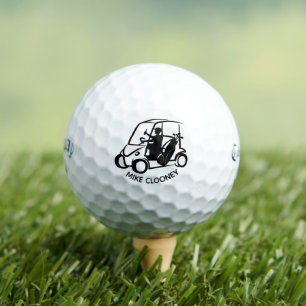 Funny Retirement Gift Custom Name Golf Cart Design Golf Balls