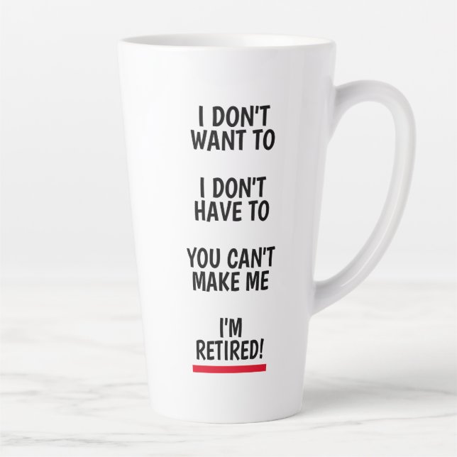 Funny retirement gift large latte coffee mug (Right)