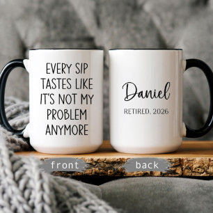 Funny Retirement Gift Personalized Name Retired  Mug