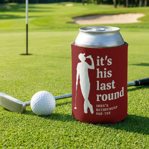 Funny Retirement Golf Red Can Cooler
