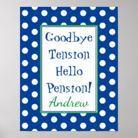Funny Retirement Hello Pension Blue 